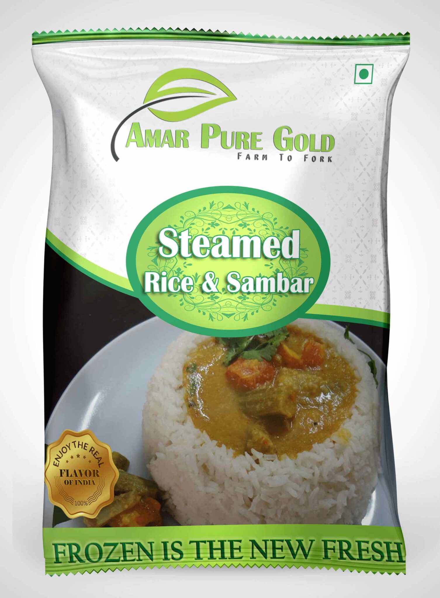 frozen steamed rice with sambar