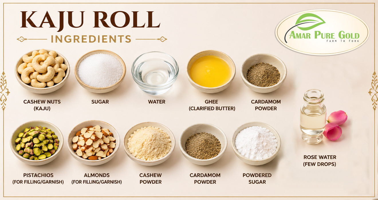 ingredients of Kaju roll